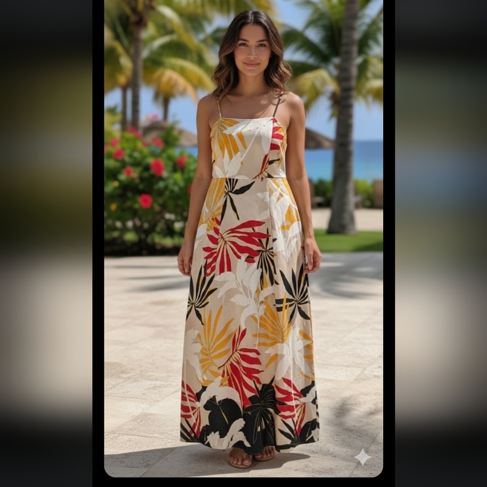 NWOT Rachel Zoe Tropical Print Maxi Dress Size S. - Picture 5 of 16